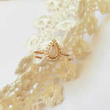 Milk Drop with Diamonds, Solid 14kt Gold DNA Ring