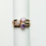 DNA Stacking Ring, Solid Sterling Silver or Solid 14kt Gold