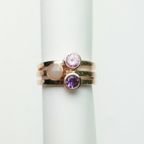 DNA Stacking Ring, Solid Sterling Silver or Solid 14kt Gold