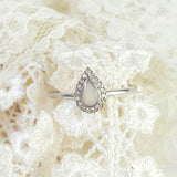 Milk Drop with Diamonds, Solid 14kt Gold DNA Ring