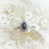 Milk Drop with Diamonds, Solid 14kt Gold DNA Ring