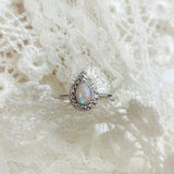 Milk Drop with Diamonds, Solid 14kt Gold DNA Ring