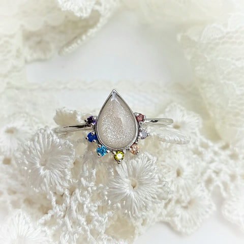 Rainbow Drop Breastmilk DNA Ring