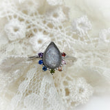 Rainbow Drop Breastmilk DNA Ring