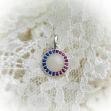 Goddess Pendant, solid 14kt Gold or Sterling Silver with Birthstones