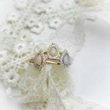 Milk Drop with Diamonds, Solid 14kt Gold DNA Ring