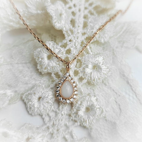 Milk Drop, Solid Gold Breastmilk Necklace