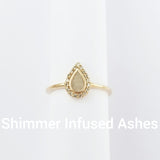 Milk Drop with Diamonds, Solid 14kt Gold DNA Ring