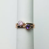 Birthstone Stacking Ring, Solid Sterling Silver or Solid 14kt Gold